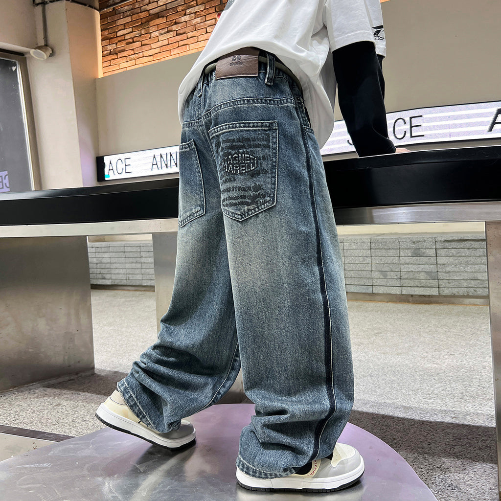 Boys Casual Loose Fit Denim Long Pants